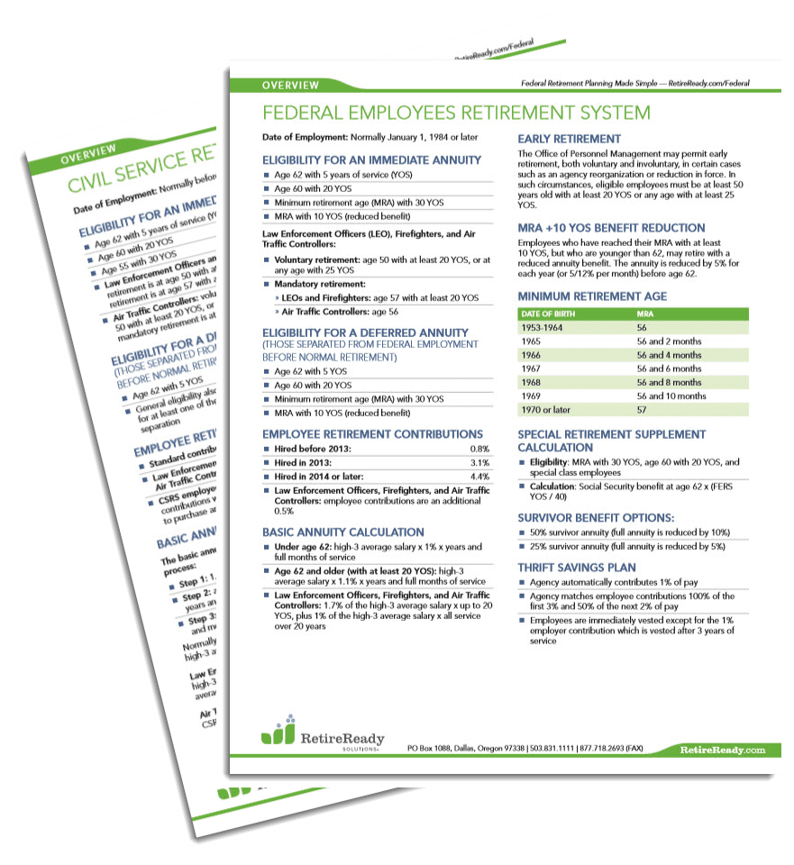 Federal Cheat Sheets Federal Retirement Cheat Sheets